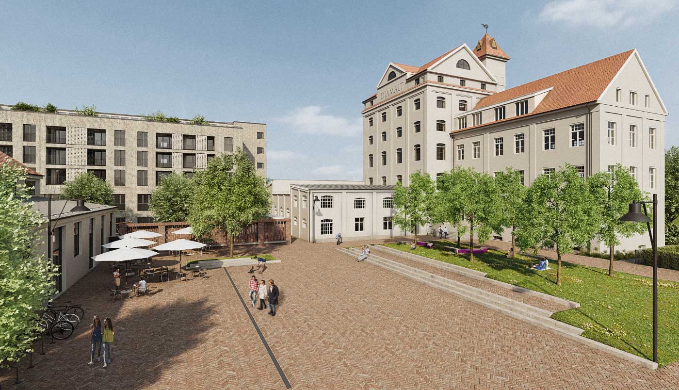 Diamalt: Historische Fabrik und moderner Neubau im Münchner Westen Diamalt: Historische Fabrik und moderner Neubau im Münchner Westen